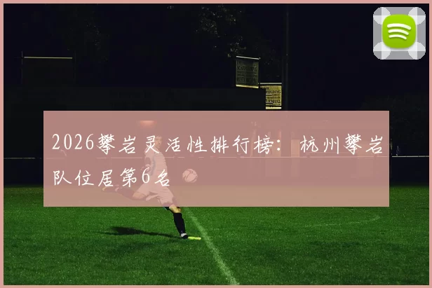 2026攀岩灵活性排行榜：杭州攀岩队位居第6名